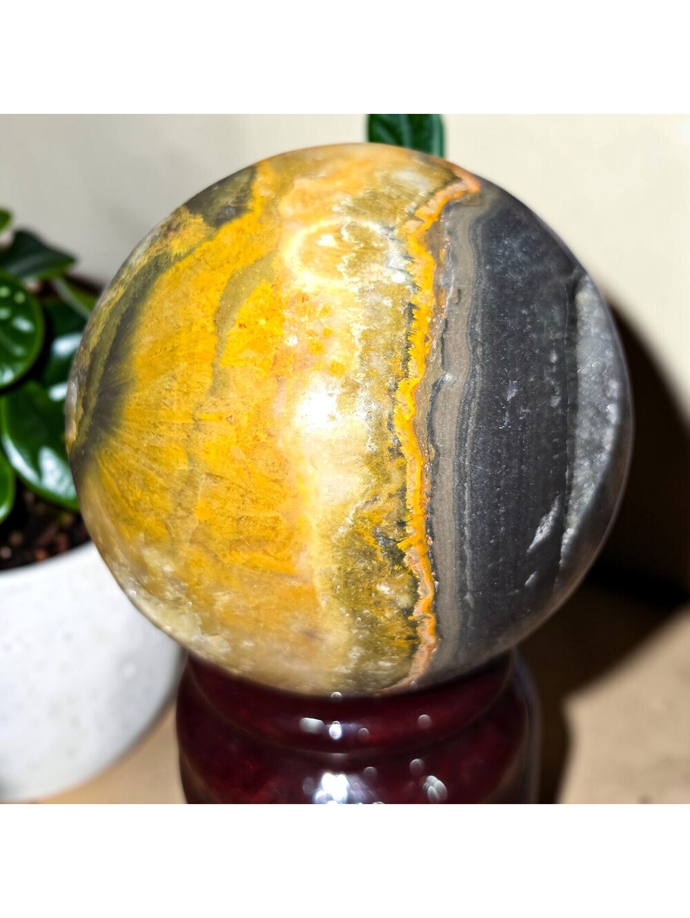 A072. VERY RARE Bumble Bee Jasper 55mm Natural Crystal Sphere Orb